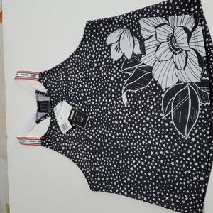 adidas Womens Brilliant Basics Farm Tank Top Black/White Size-M  …